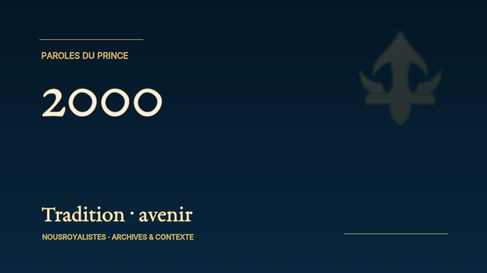 Couverture éditoriale — 2000