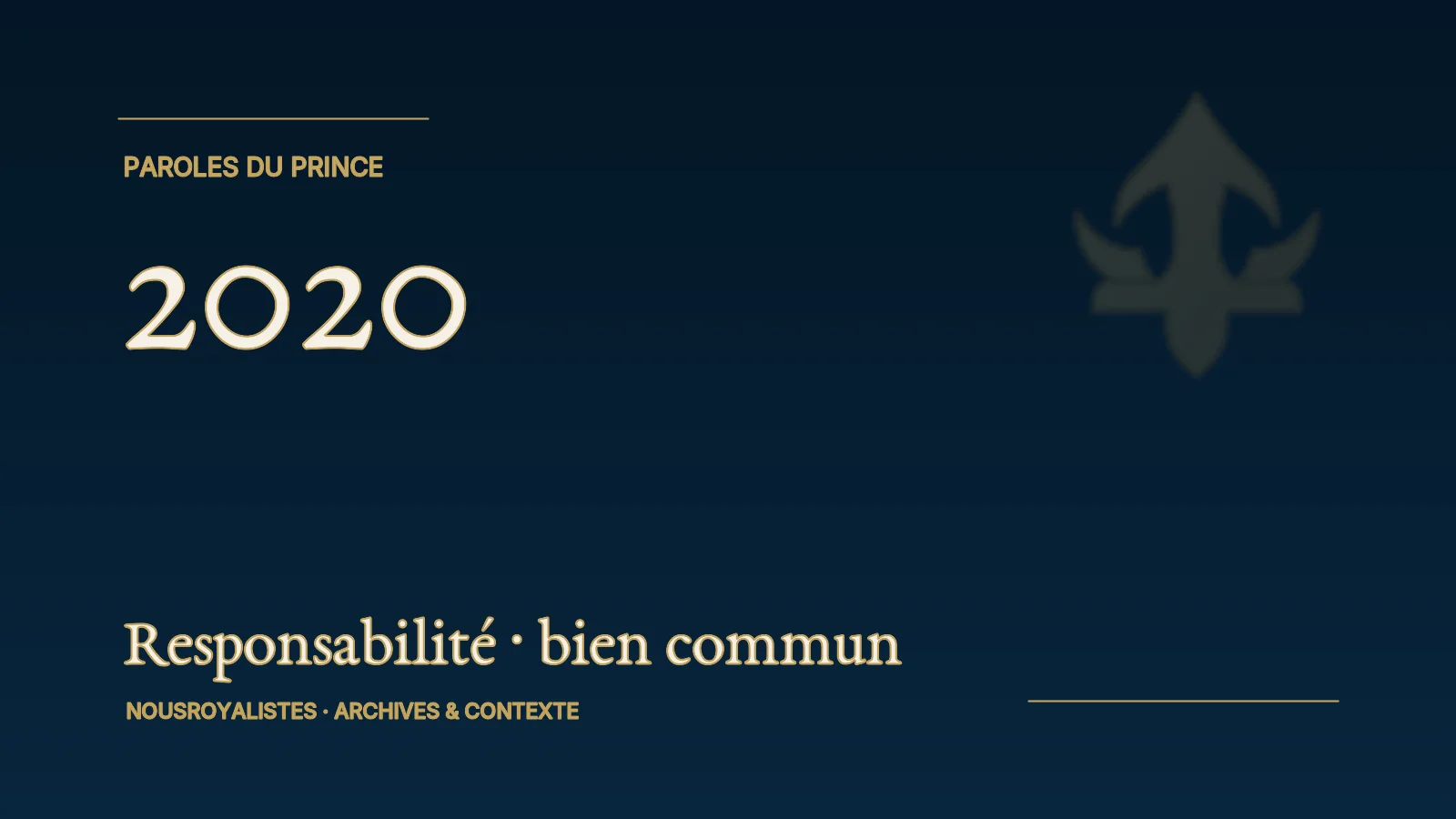 Couverture éditoriale — 2020